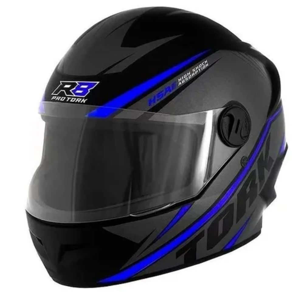 Capacete R8 Preto e Azul Tamanho 56 Pro Tork - CAP-567CZAZ