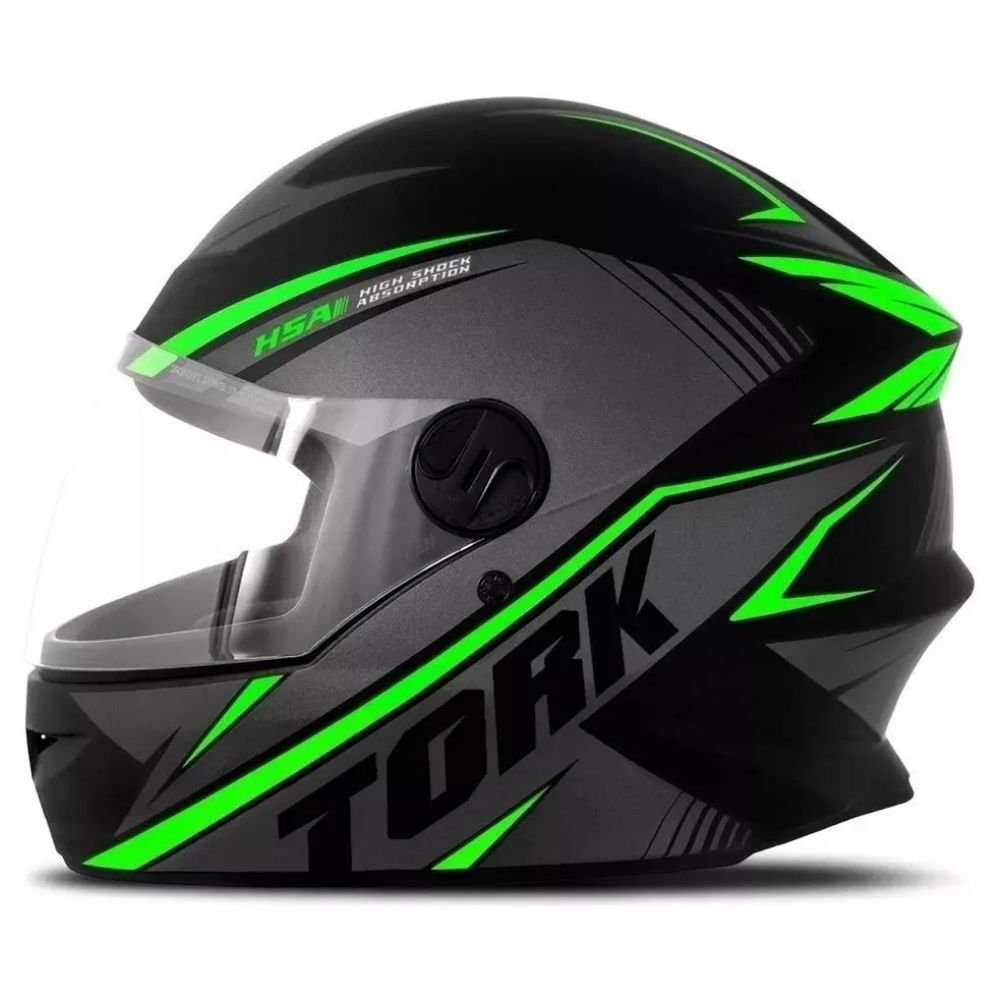 Capacete R8 Preto e Verde Tamanho 56  Pro Tork - CAP-567CZVD