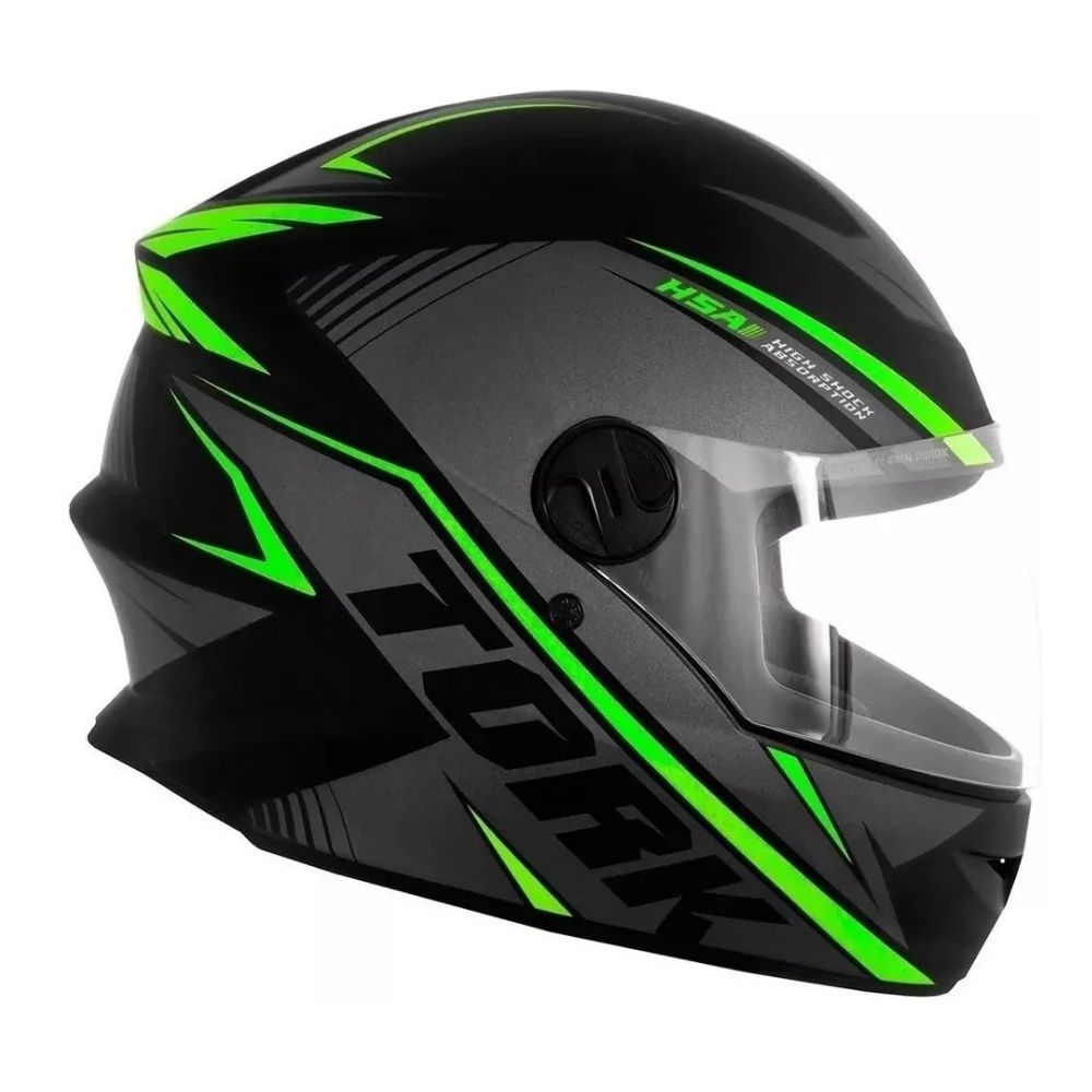 Capacete R8 Preto e Verde Tamanho 56  Pro Tork - CAP-567CZVD