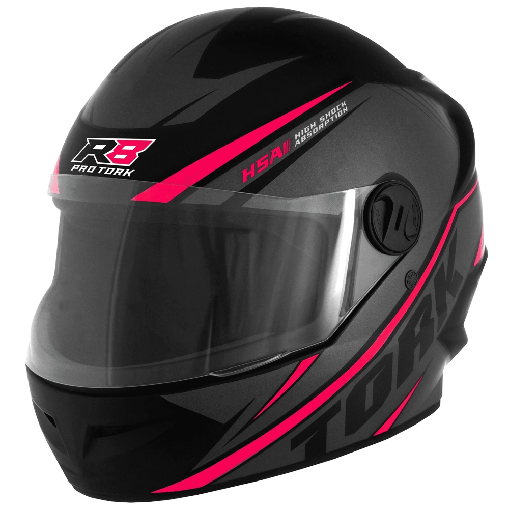 Capacete R8 Preto e Rosa Tamanho 60 Pro Tork - CAP-569CZRS