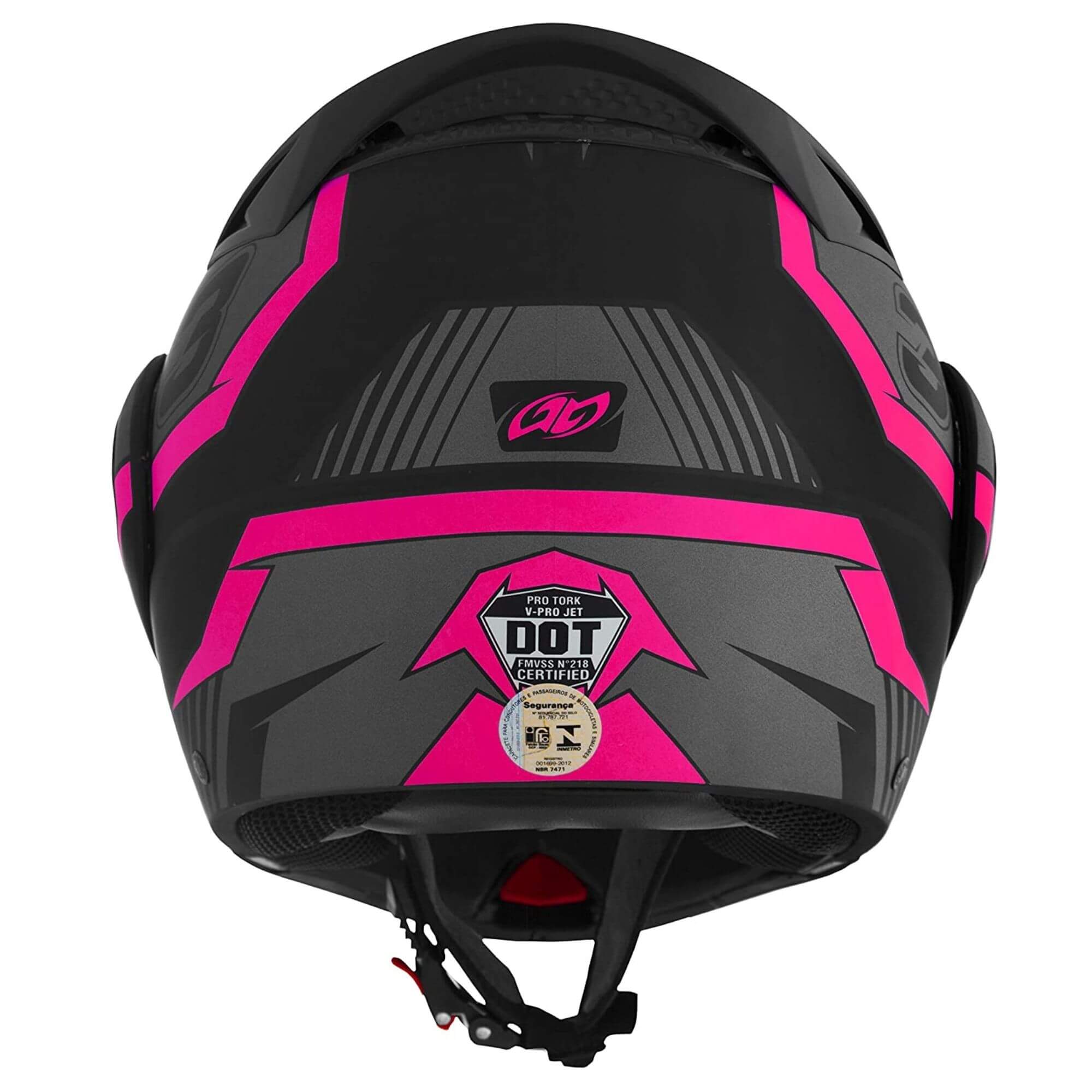 Capacete Robocop Escamoteável V-Pro Jet 3 Preto e Rosa Tam. 60 CAP-576CZRS Pro Tork