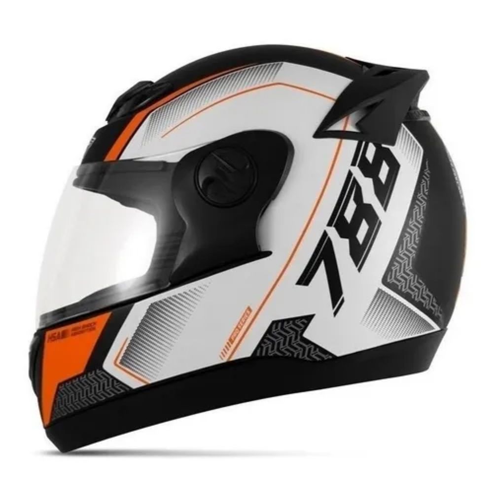 Capacete Evolution 788 G6 Pro Series Tech Branco e Laranja Tamanho.58 Pro Tork - CAP-663LR