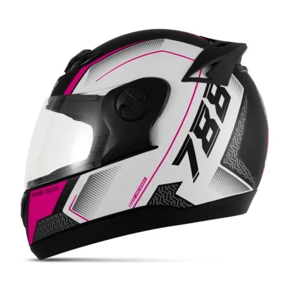 Capacete Evolution 788 G6 Pro Series Tech Branco e Rosa TAM. 58 Pro Tork - CAP-663RS