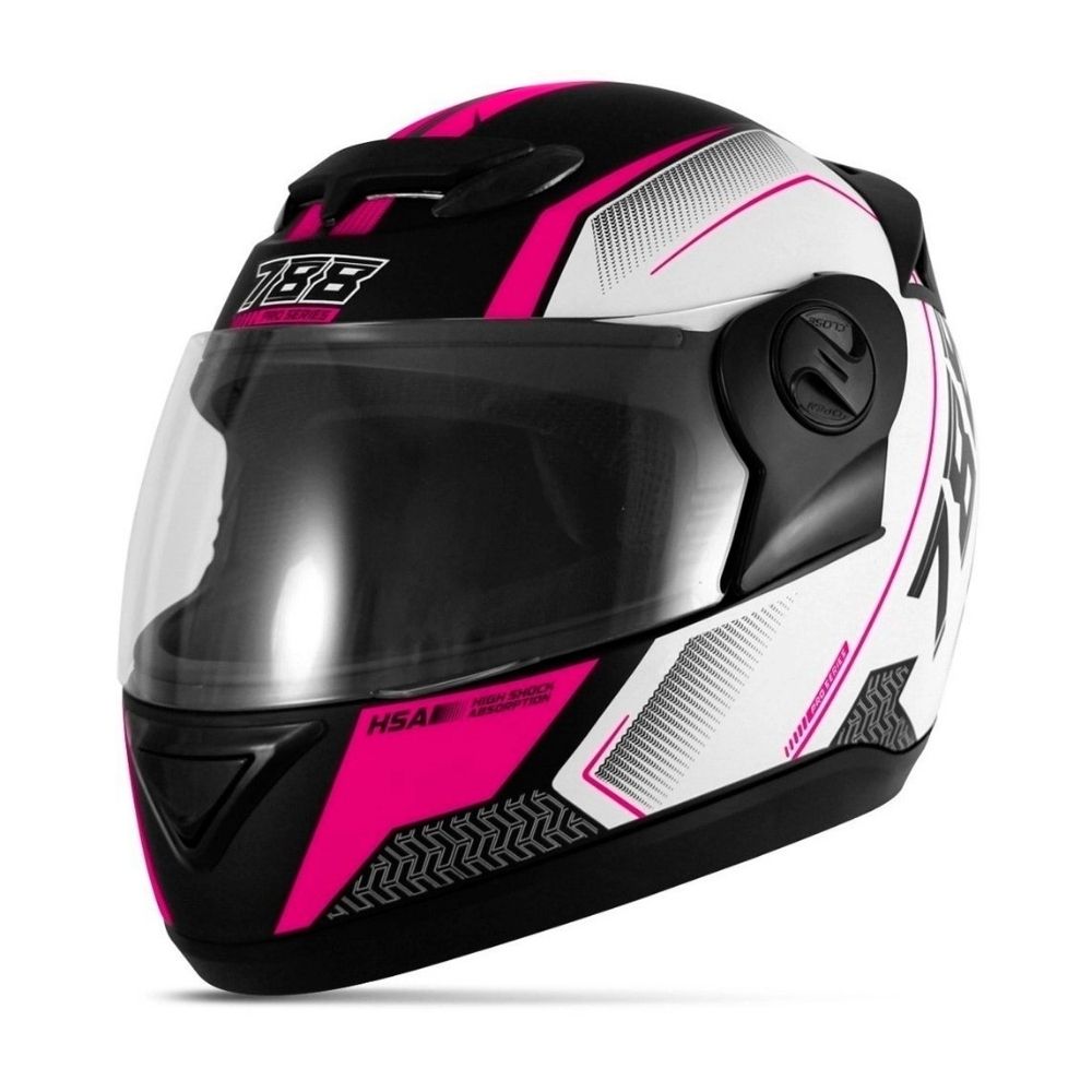Capacete Evolution 788 G6 Pro Series Tech Branco e Rosa TAM. 58 Pro Tork - CAP-663RS