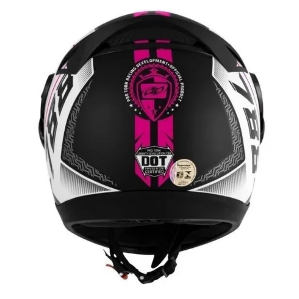 Capacete Evolution 788 G6 Pro Series Tech Branco e Rosa TAM. 58 Pro Tork - CAP-663RS