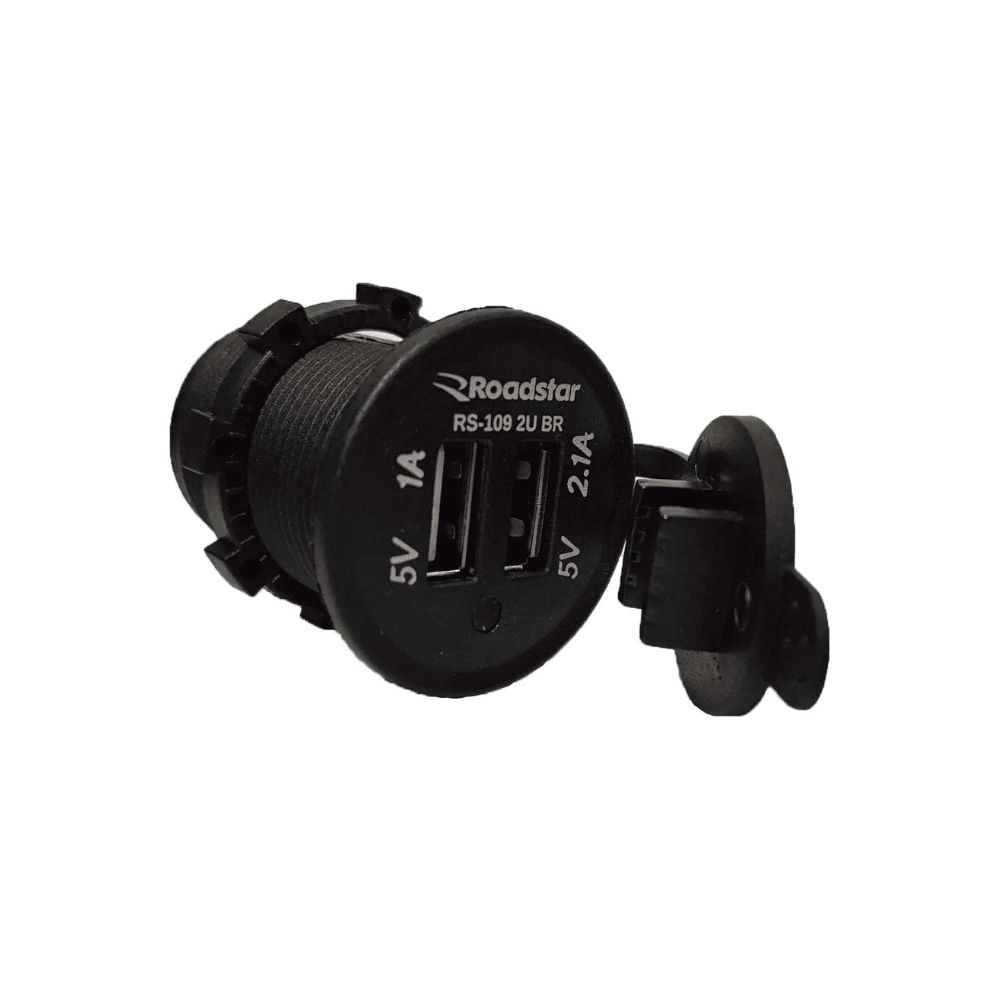 Tomada USB para Recarregar Celular Automotivo 12V Roadstar RS109-2UBR