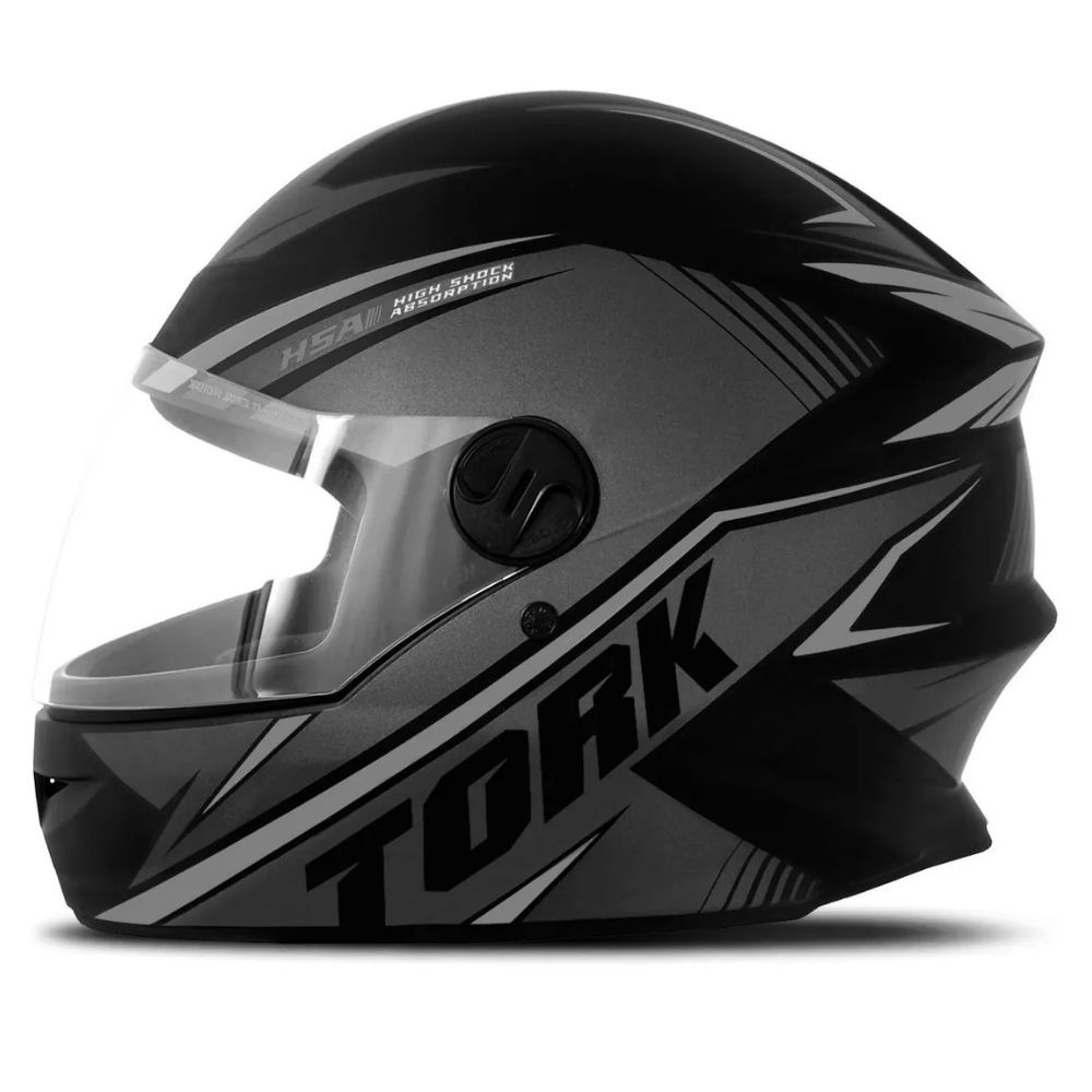 Capacete  R8 Preto e Prata  Tamanho 56 Pro Tork - CAP-567CZPTA