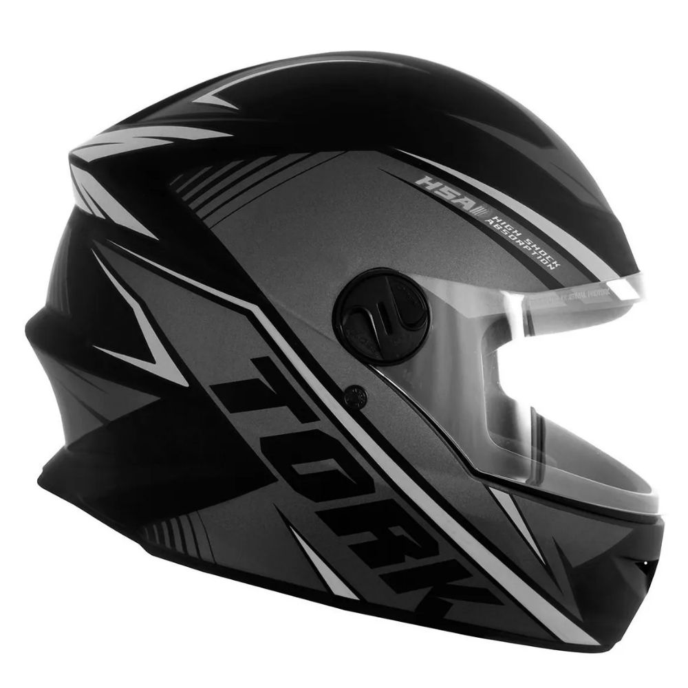 Capacete  R8 Preto e Prata  Tamanho 56 Pro Tork - CAP-567CZPTA