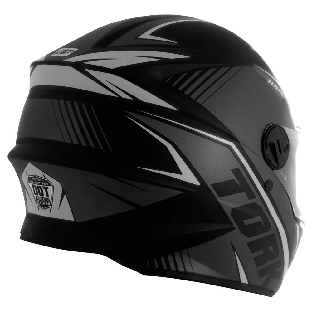 Capacete  R8 Preto e Prata  Tamanho 56 Pro Tork - CAP-567CZPTA