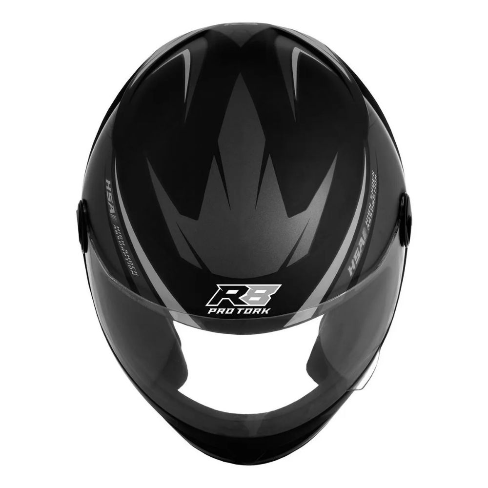 Capacete  R8 Preto e Prata  Tamanho 56 Pro Tork - CAP-567CZPTA