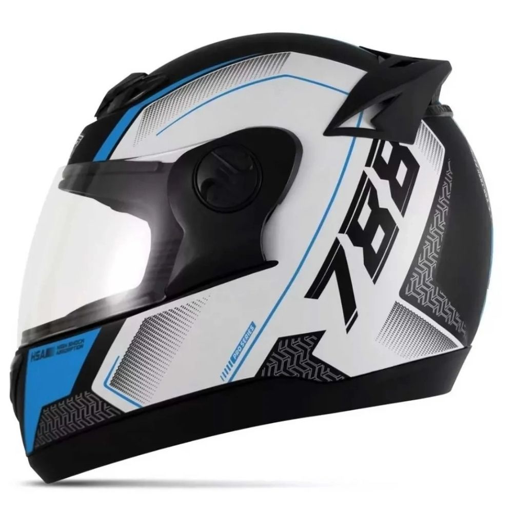 Capacete Evolution 788 G6 Pro Series Tech Branco e Azul Tamanho 56 Pro Tork - CAP-662AZ