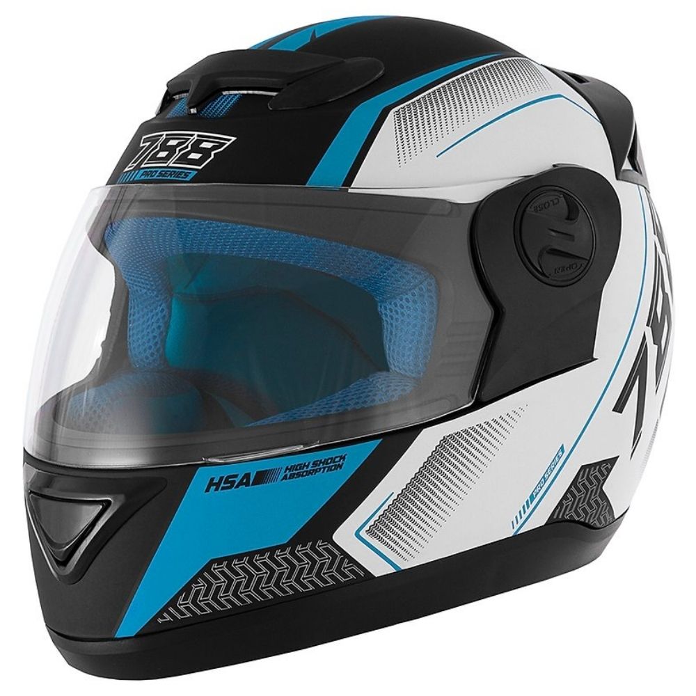 Capacete Evolution 788 G6 Pro Series Tech Branco e Azul Tamanho 56 Pro Tork - CAP-662AZ