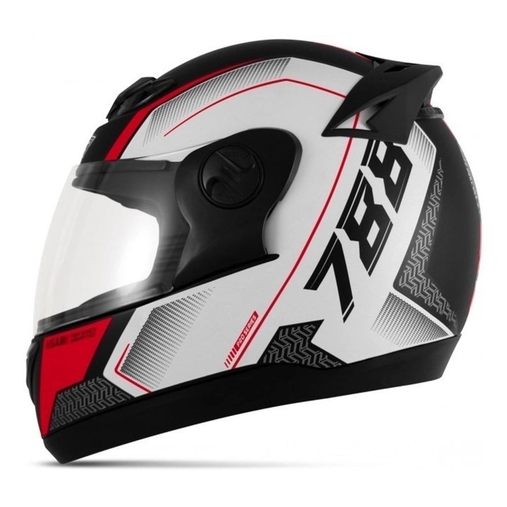 Capacete Motociclista Evolution 788 G6 Pro Series Tech Branco/Vermelho Tam.56 Pro Tork - CAP-662VM