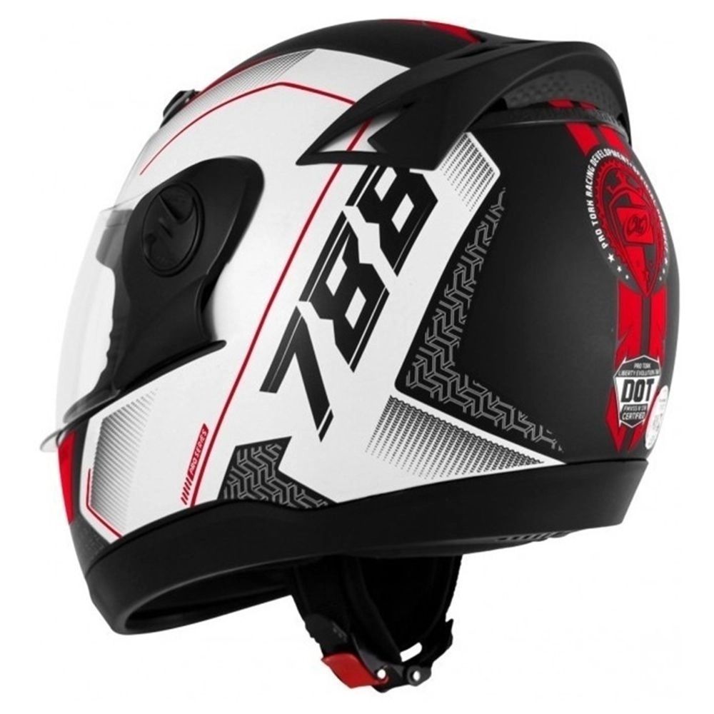 Capacete Motociclista Evolution 788 G6 Pro Series Tech Branco/Vermelho Tam.56 Pro Tork - CAP-662VM