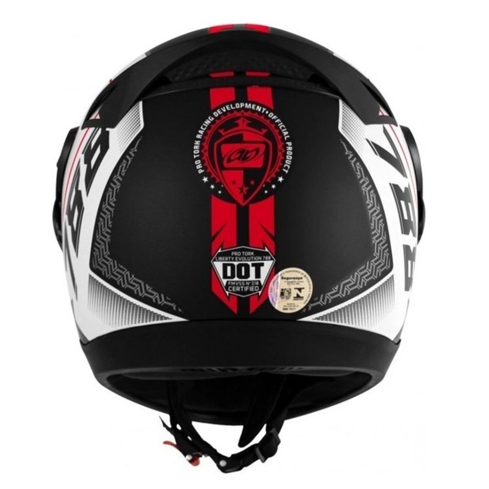 Capacete Motociclista Evolution 788 G6 Pro Series Tech Branco/Vermelho Tam.56 Pro Tork - CAP-662VM