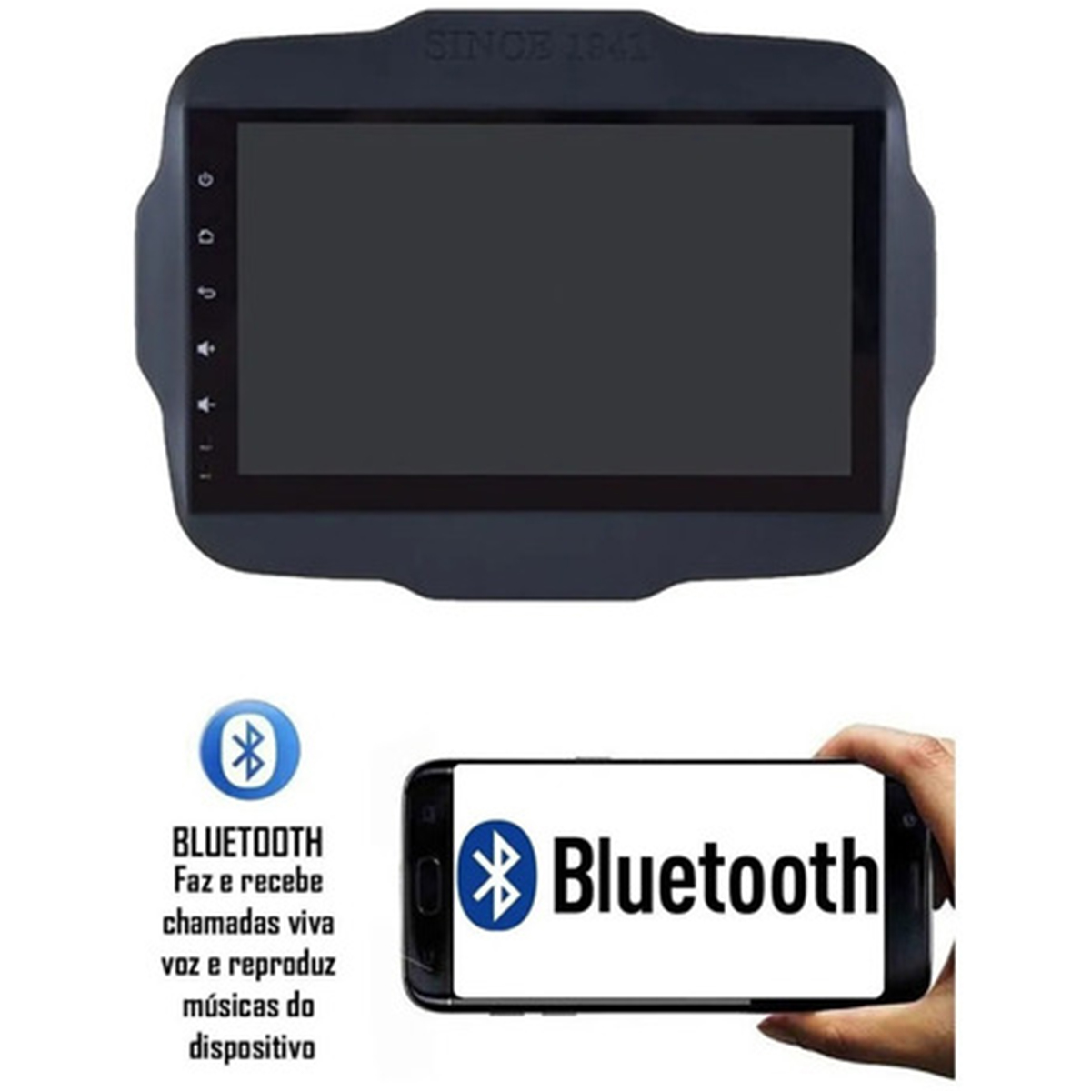 Central Multimídia 2 Din MP5 Jeep Renegade PCD 9 polegadas HR 5009 Hurricane Bluetooth AM FM Aux