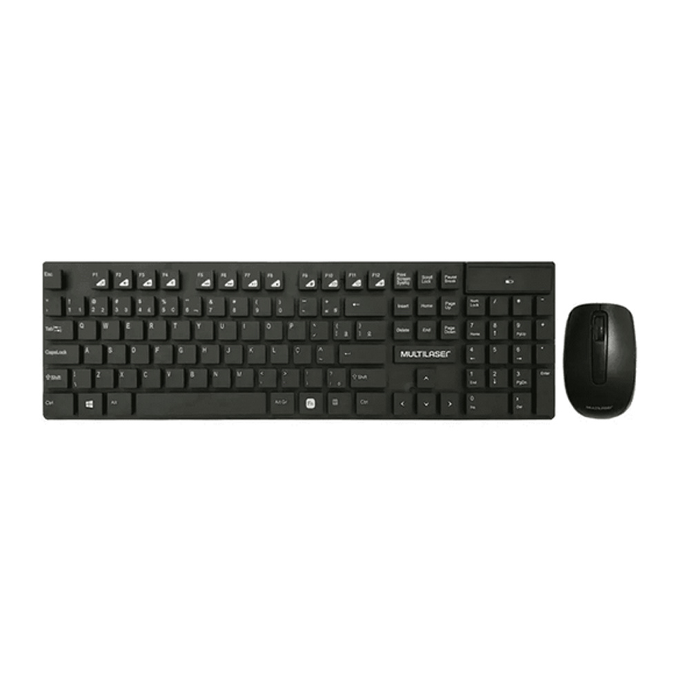 Teclado e Mouse Sem Fio 2.4GHZ com teclado Flutuantes Preto Multilaser - TC251