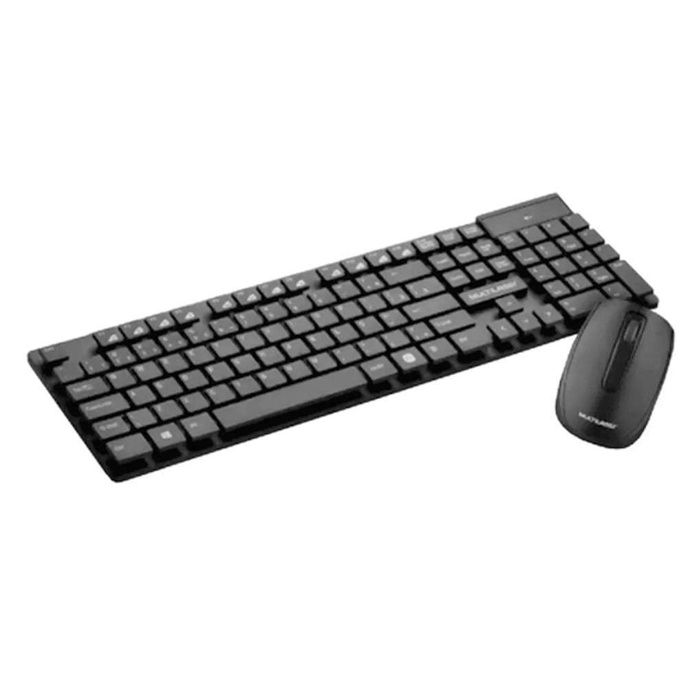 Teclado e Mouse Sem Fio 2.4GHZ com teclado Flutuantes Preto Multilaser - TC251