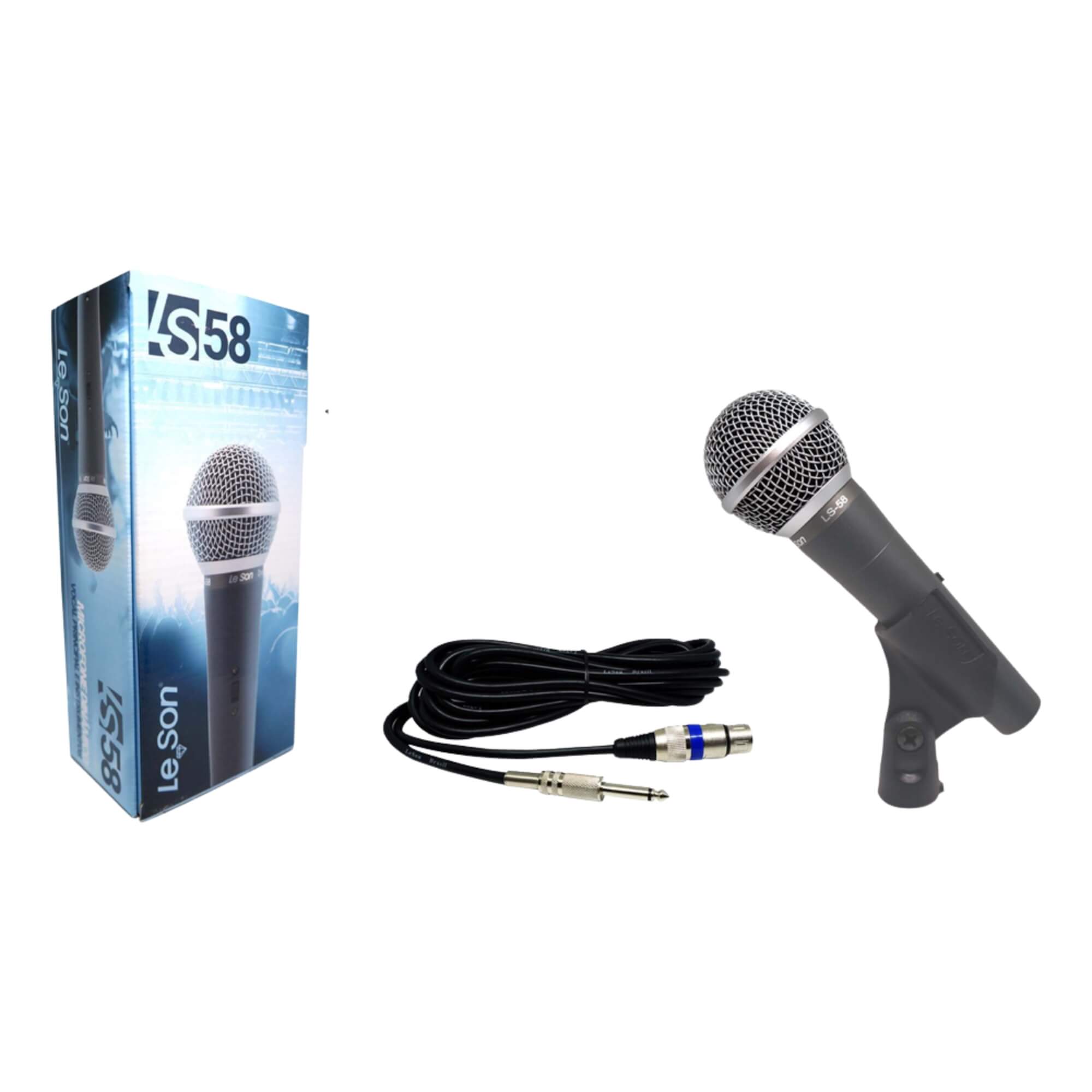 Microfone Dinâmico com Fio Chumbo Leson - LS-58 2AM002303