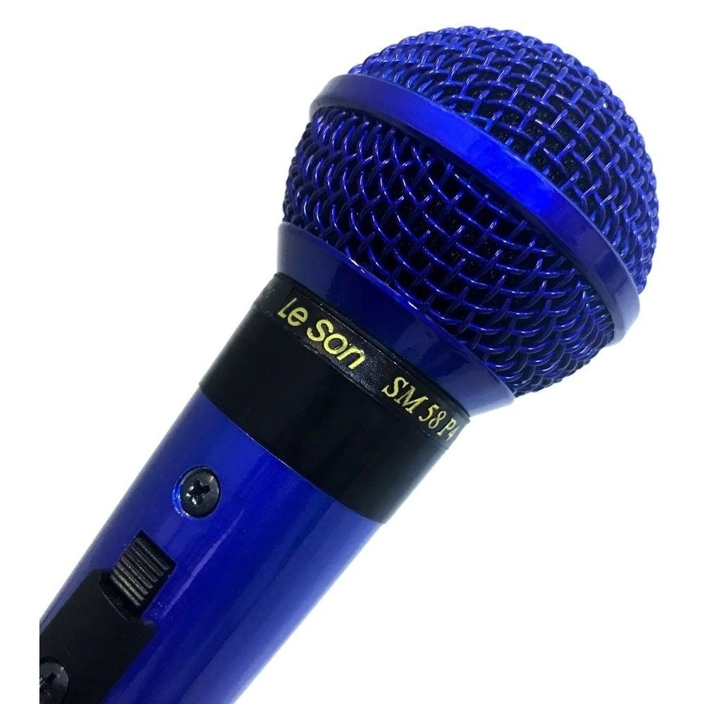 Microfone com Fio Profissional Azul SM-58 P4 Leson - 2AM002265