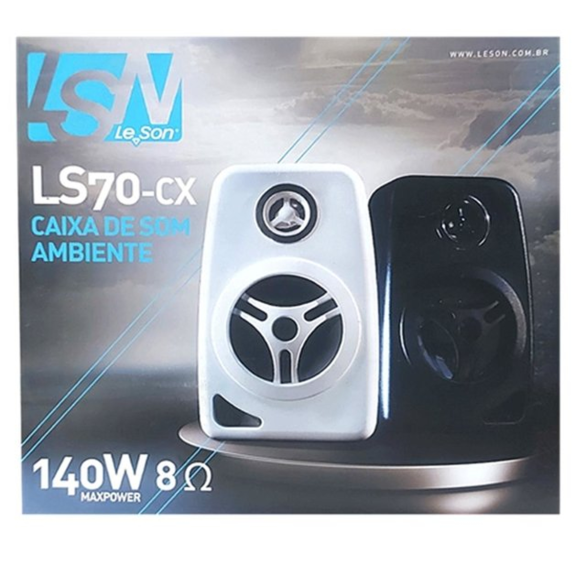 Par Caixa de Som Ambiente Alto-Falante 70W RMS 8 Ohms Preto Bobina Simples 4 Pol Leson - 2LS070CXP