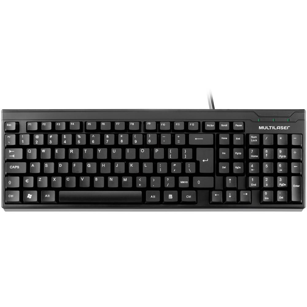 Teclado USB Basico Slim Preto Multilaser TC193