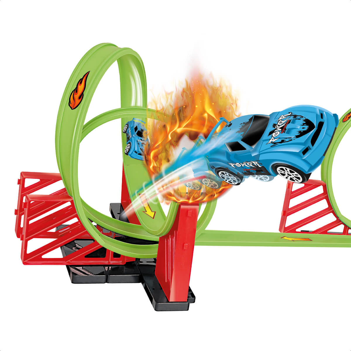 Brinquedo Pista Com Loop 360 22 Peças com 1 Carrinho Express Wheels Multikids - BR1016