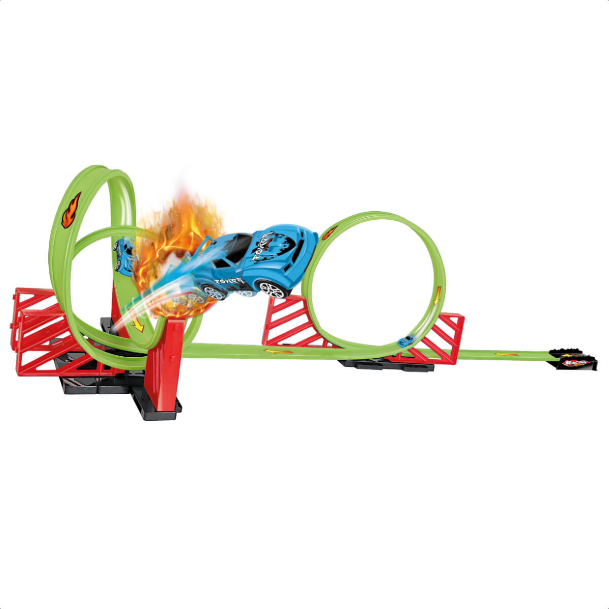 Brinquedo Pista Com Loop 360 22 Peças com 1 Carrinho Express Wheels Multikids - BR1016