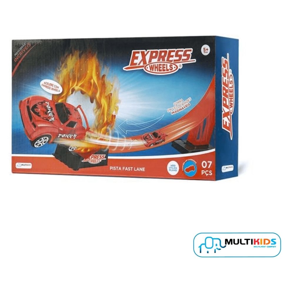 Pista de Corrida Fast Lane Express Wheels Multikids Br1020