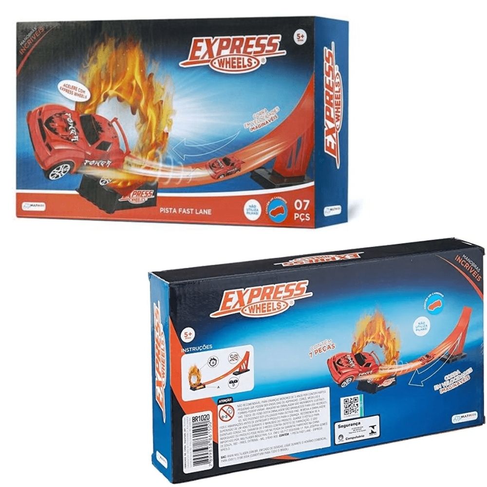 Pista de Corrida Fast Lane Express Wheels Multikids Br1020