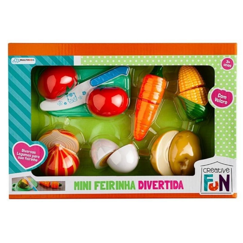 Creative Fun Mini Feirinha Divertida 6 Legumes Com Velcro Multikids - BR1108