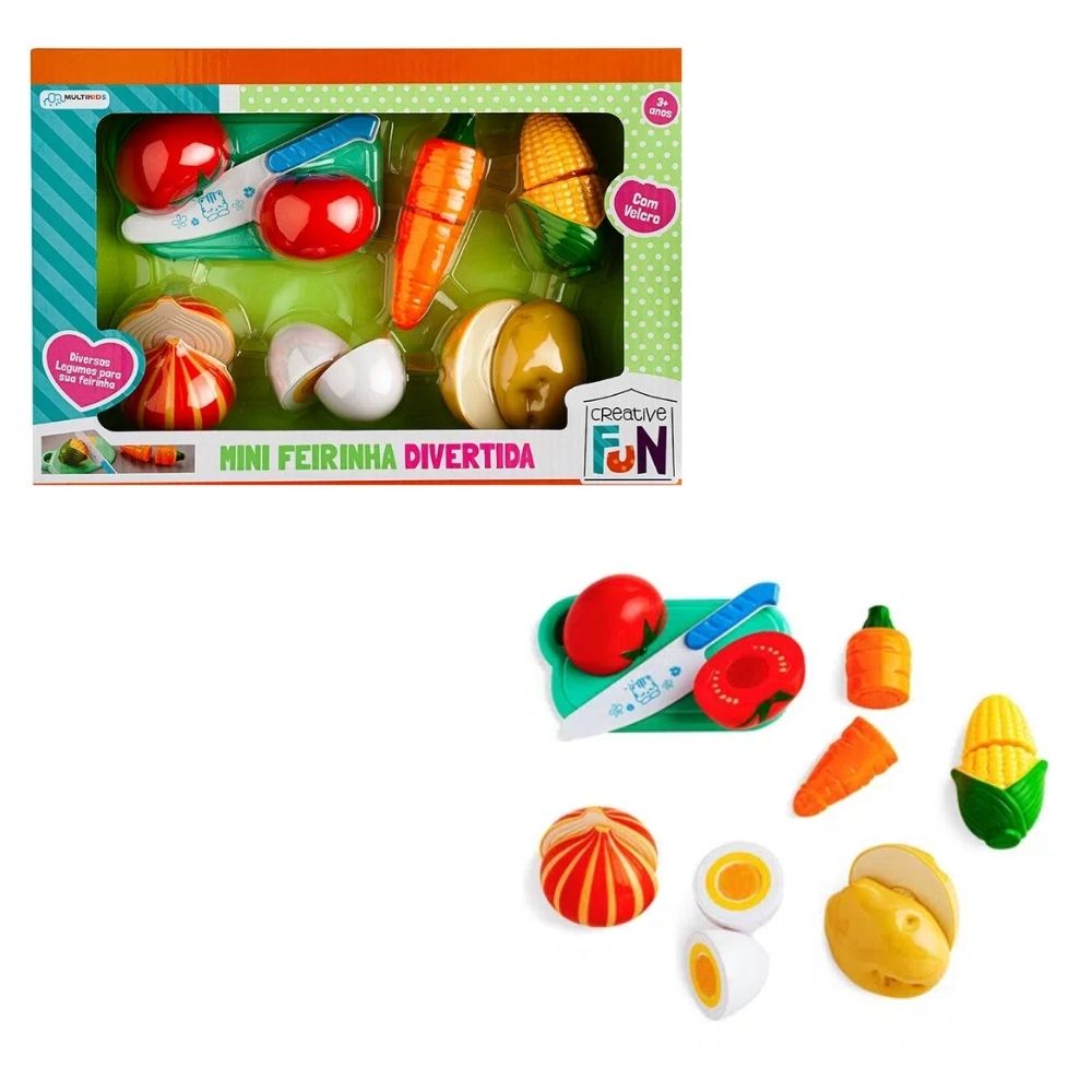 Creative Fun Mini Feirinha Divertida 6 Legumes Com Velcro Multikids - BR1108