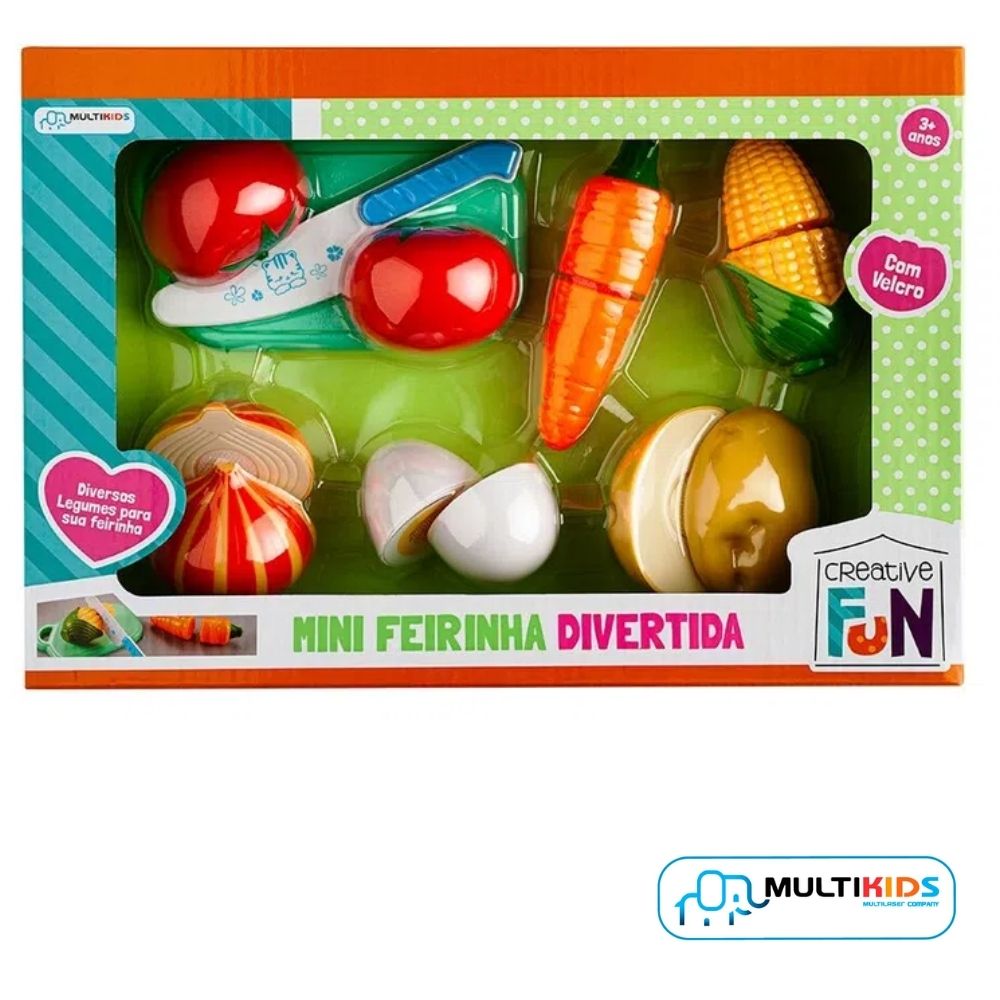 Creative Fun Mini Feirinha Divertida 6 Legumes Com Velcro Multikids - BR1108