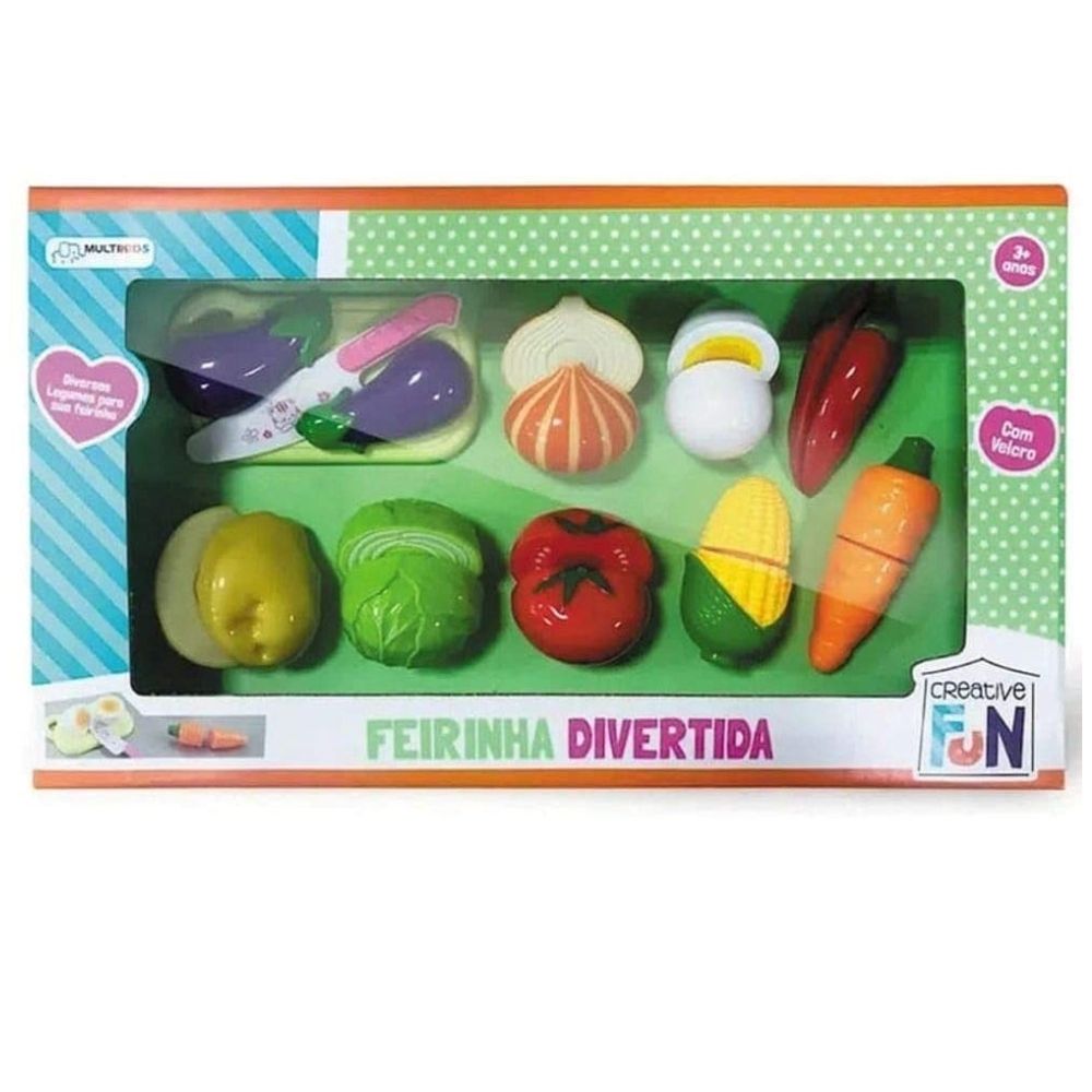 Creative Fun Feirinha Divertida 8 Legumes com Fita que Gruda Multikids - BR1109