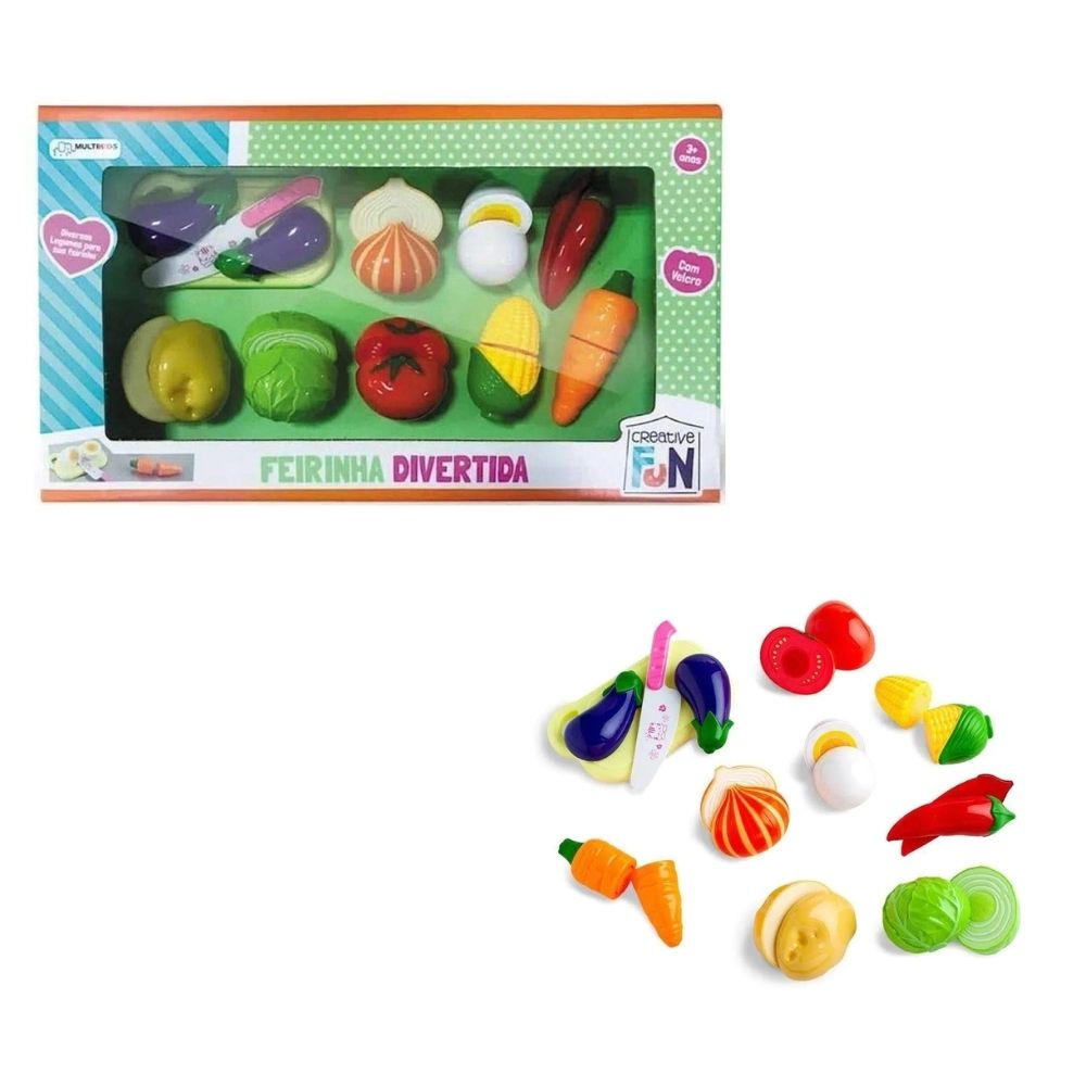 Creative Fun Feirinha Divertida 8 Legumes com Fita que Gruda Multikids - BR1109