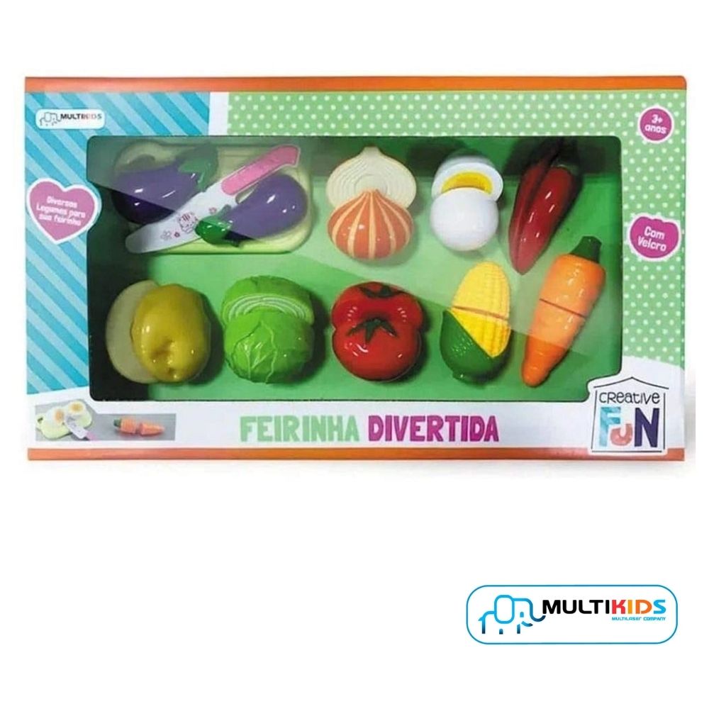 Creative Fun Feirinha Divertida 8 Legumes com Fita que Gruda Multikids - BR1109