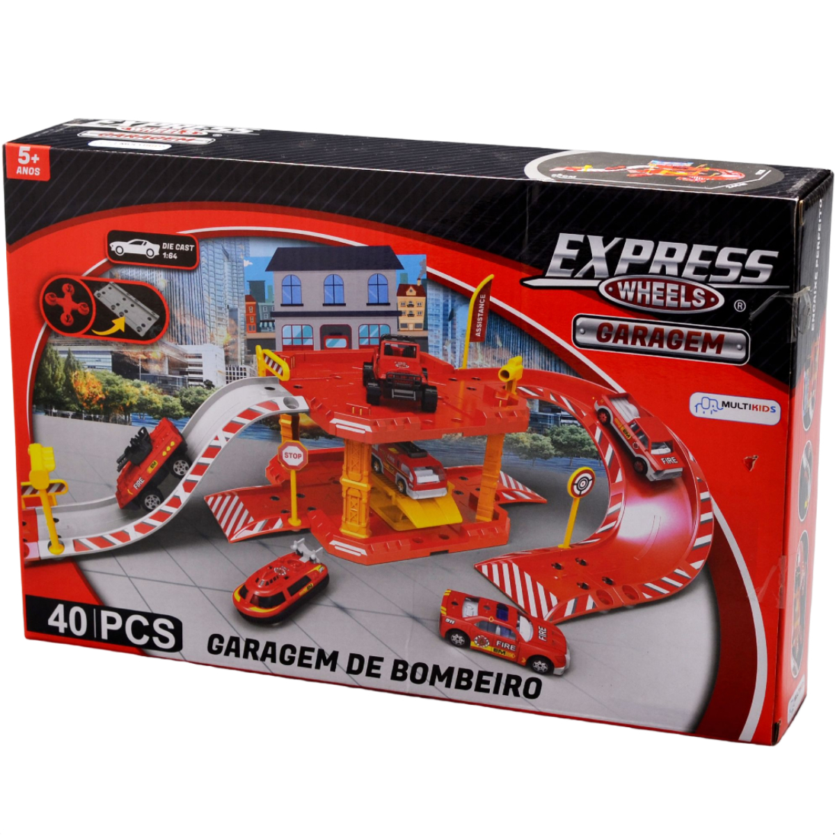 Express Wheels Garagem Bombeiro 40 Peças Multikids - BR1235