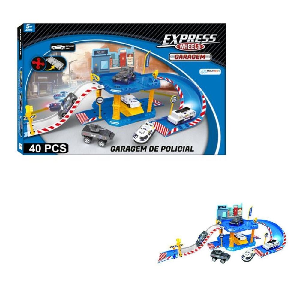 Express Wheels Garagem Polícia 40 Peças Multikids - BR1237