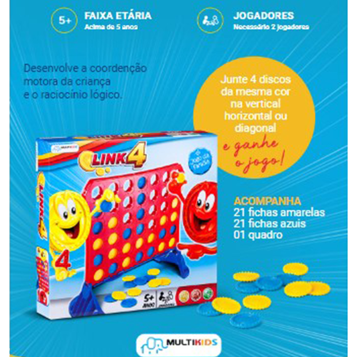 Jogo Connect Link 4 Multikids - BR1288