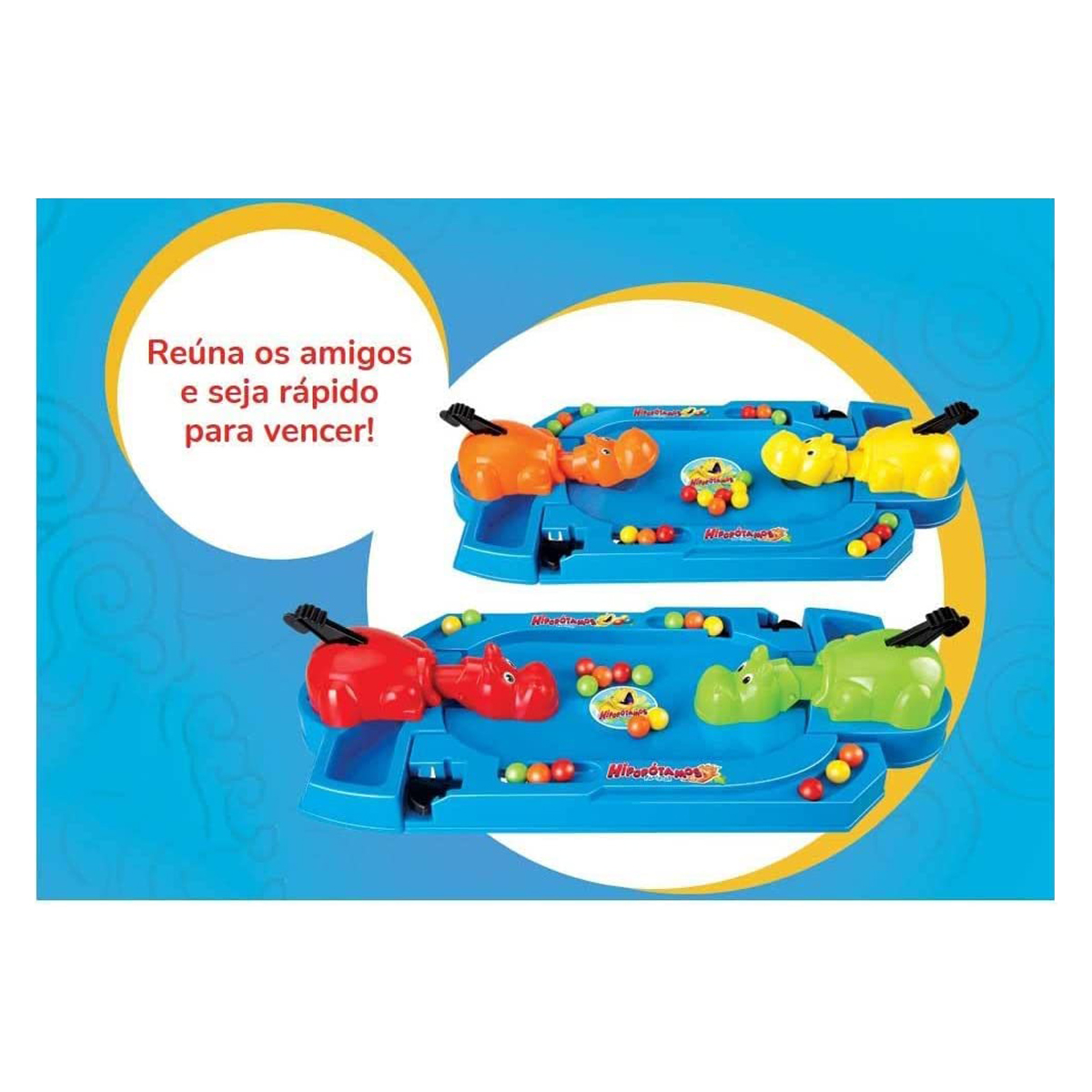 Jogo Brinquedo Infantil Hipopótamo Faminto Comer Bolinhas Multikids - BR1290