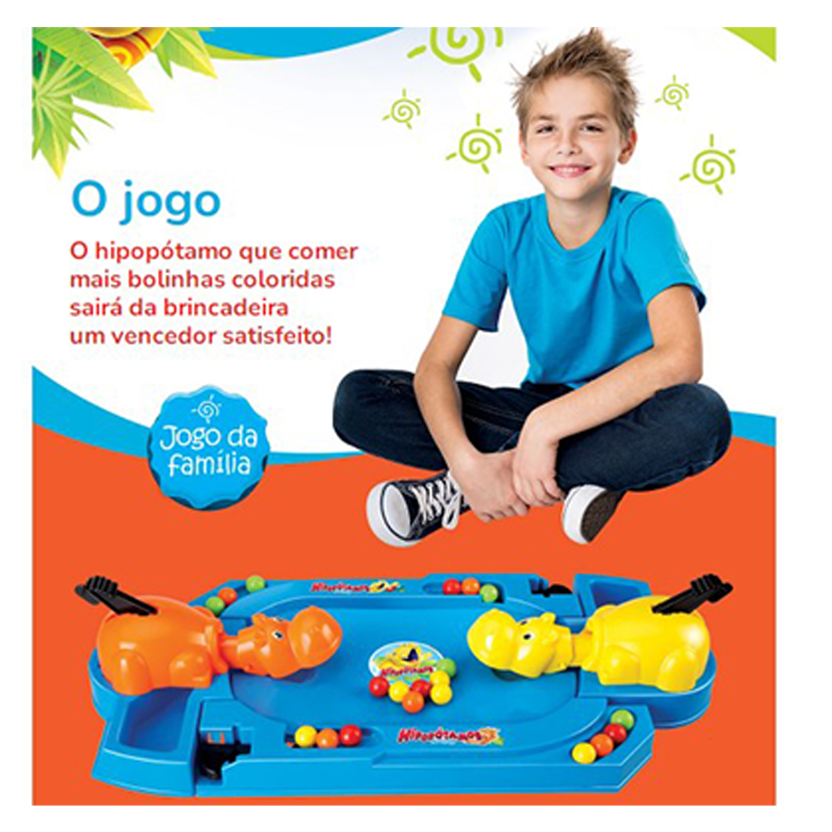 Jogo Brinquedo Infantil Hipopótamo Faminto Comer Bolinhas Multikids - BR1290