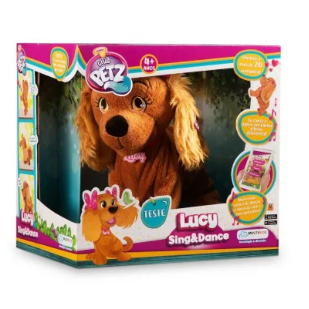 Pelúcia Cachorrinha Lucy Canta e Dança Club Pets Multikids - BR469