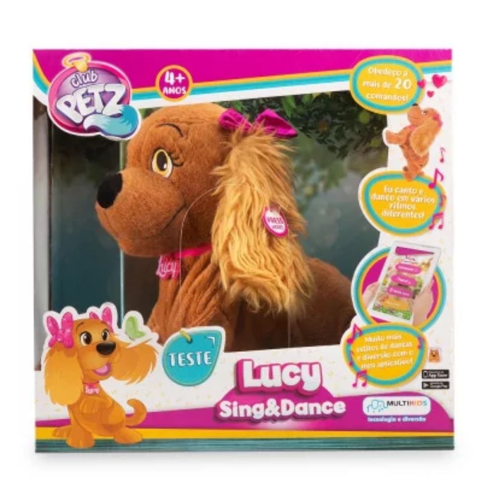 Pelúcia Cachorrinha Lucy Canta e Dança Club Pets Multikids - BR469
