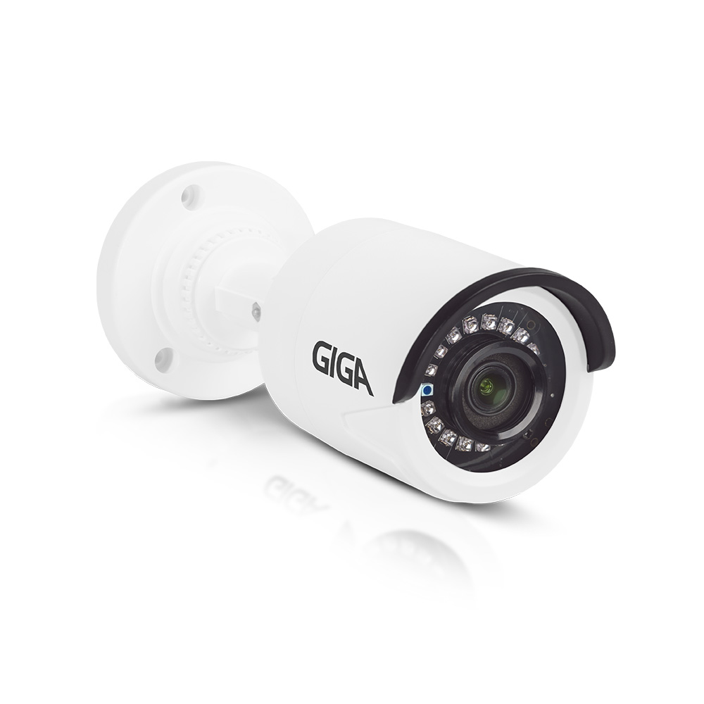 COMP Kit DVR 4 canais Híbrido 1080N Open HD Saída BNC + HD Seagate 1TB + Câmera de segurança Bullet Plástica GIGA
