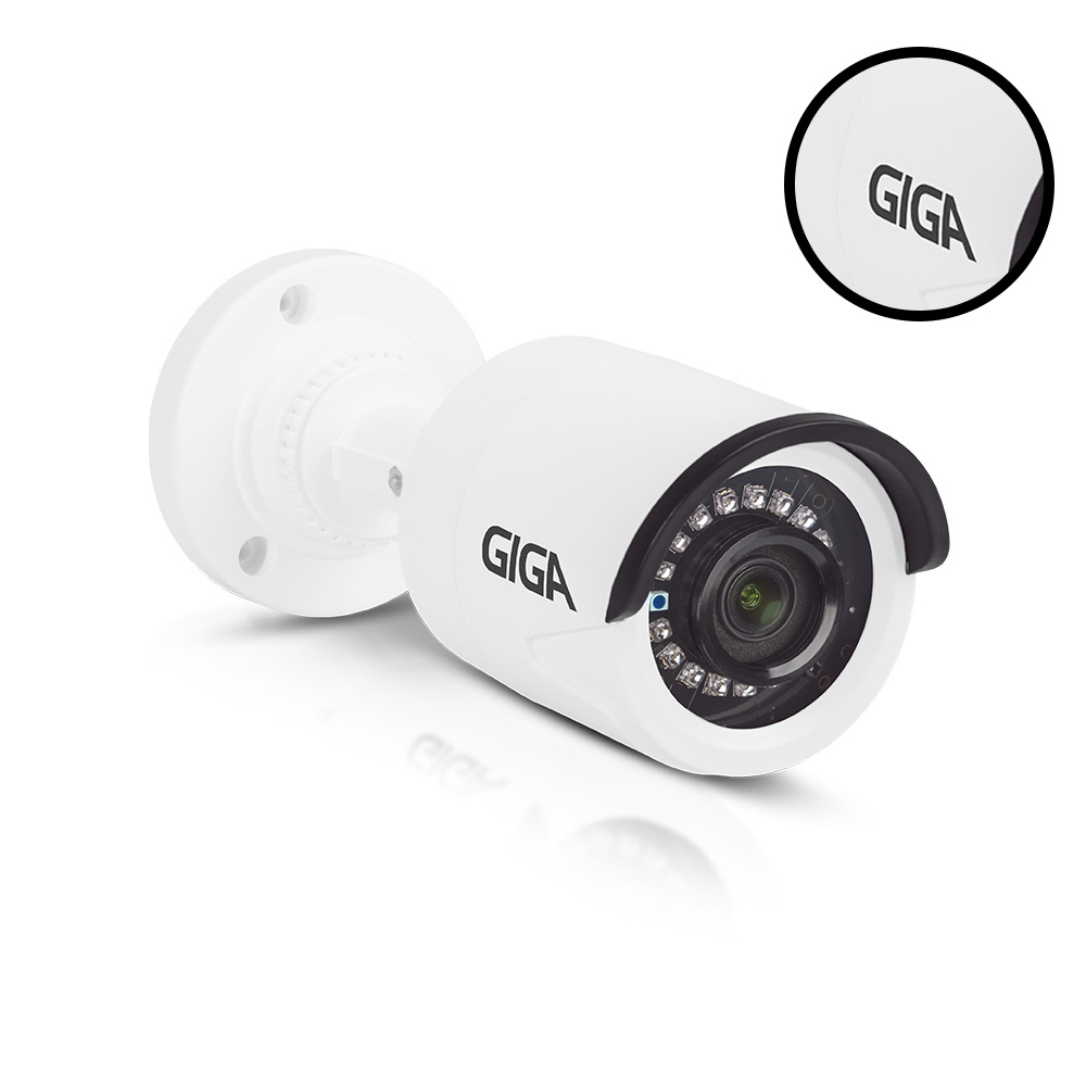 COMP Kit DVR 4 canais Híbrido 1080N Open HD Saída BNC + HD Seagate 1TB + Câmera de segurança Bullet Plástica GIGA
