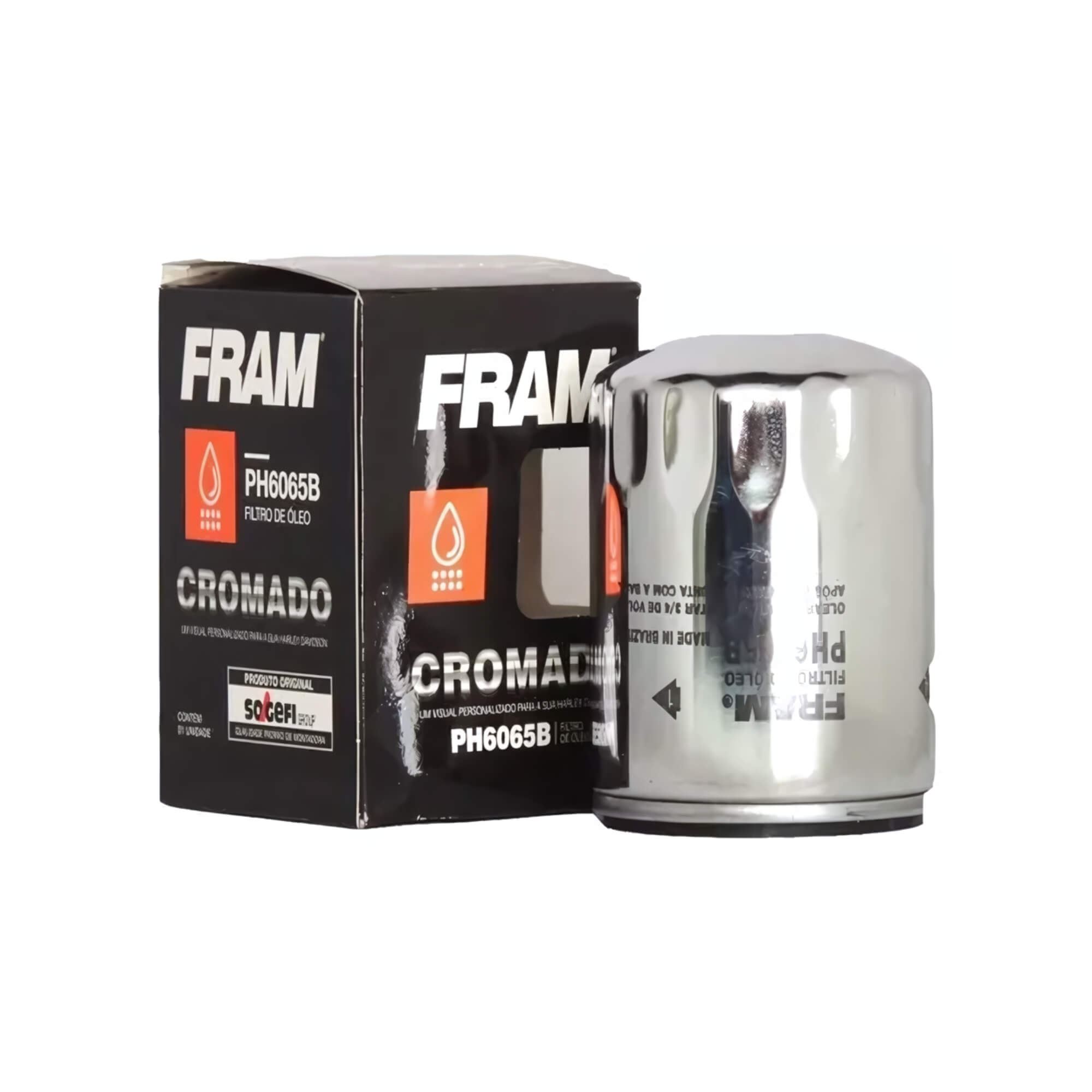 Filtro Óleo Cromado Harley Davidson Road King, FLSTFB, Electra Glide, Softail Deuce Fram - PH6065B
