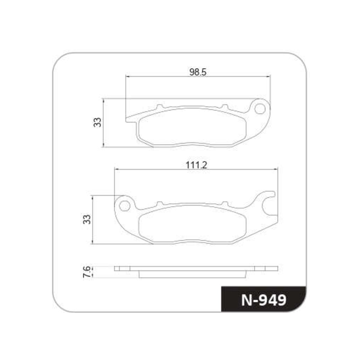Pastilha de Freio Moto AKT/Honda/Yamaha Cobreq - N-949