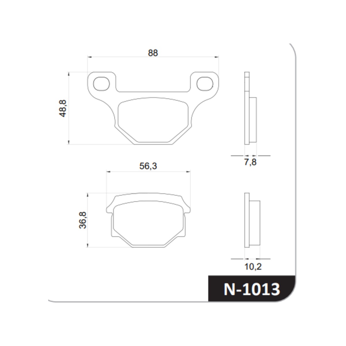 Pastilha de Freio Moto Agrale/Dayun/Kasinski/FYM/Sigma/Susuki/UM/Traxx/Brandy Cobreq - N1013