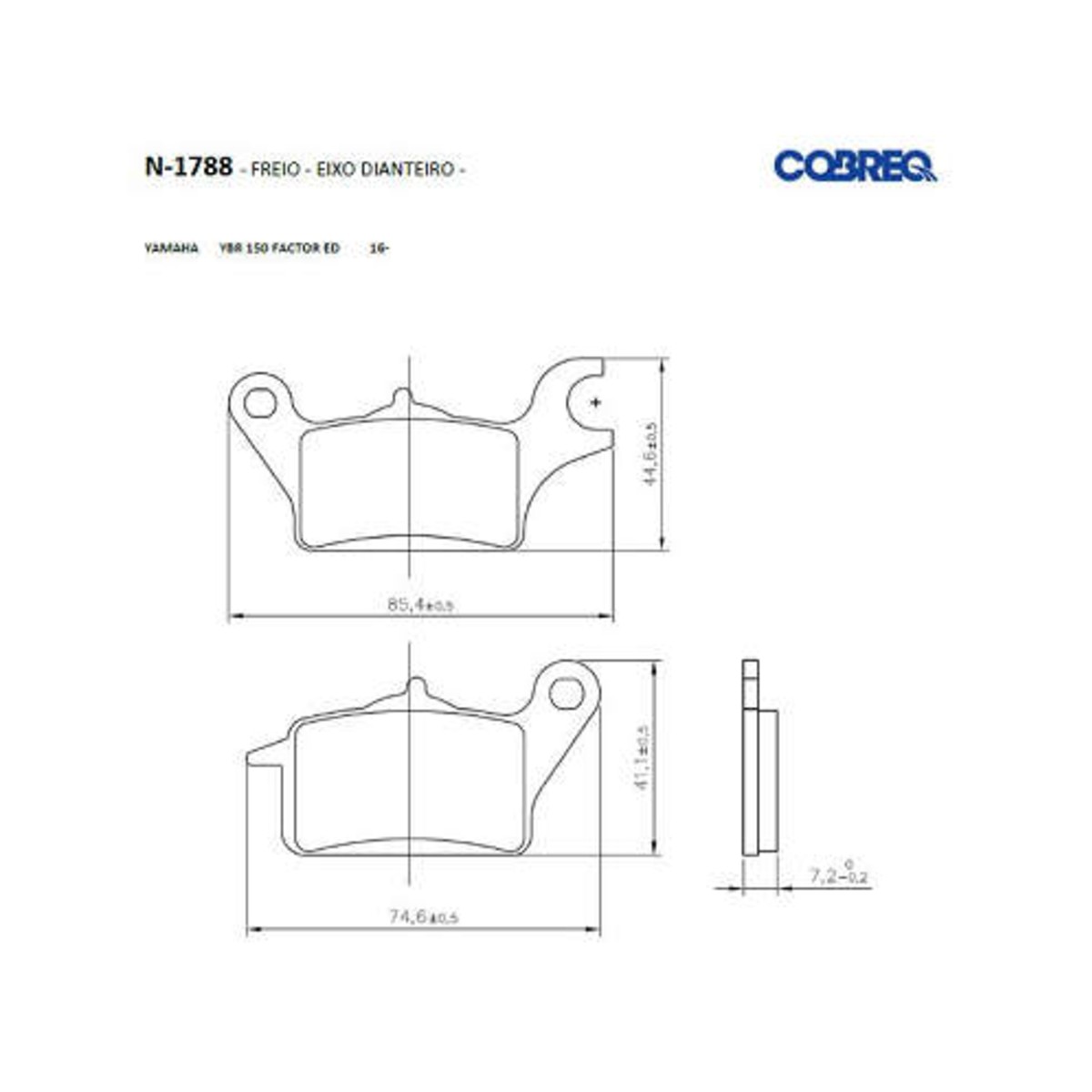 Pastilha de Freio Moto Honda/Susuki/Yamaha Cobreq - N 1788