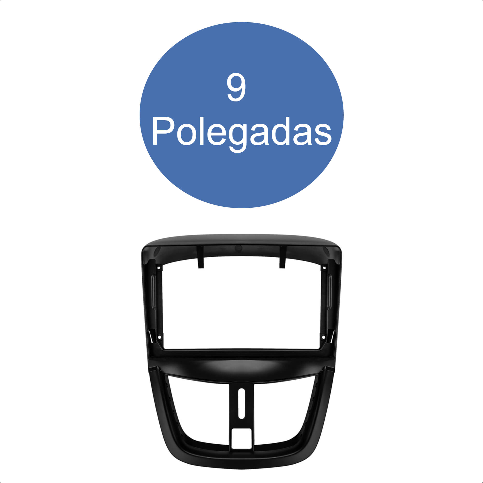 Moldura 9 Polegadas  PEUGEOT 207 - 9 POLEGADAS Preto 207 2006-2012 Expex - EPX9PG003